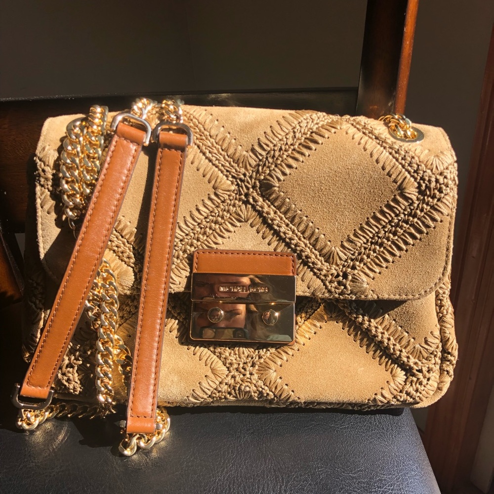 MICHAEL KORS whip stitch detail suede